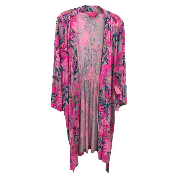 Lilly Pulitzer Tropical Multicolor Robe Sz L/XL Relaxed Fit Intimates Floral - Picture 2 of 3